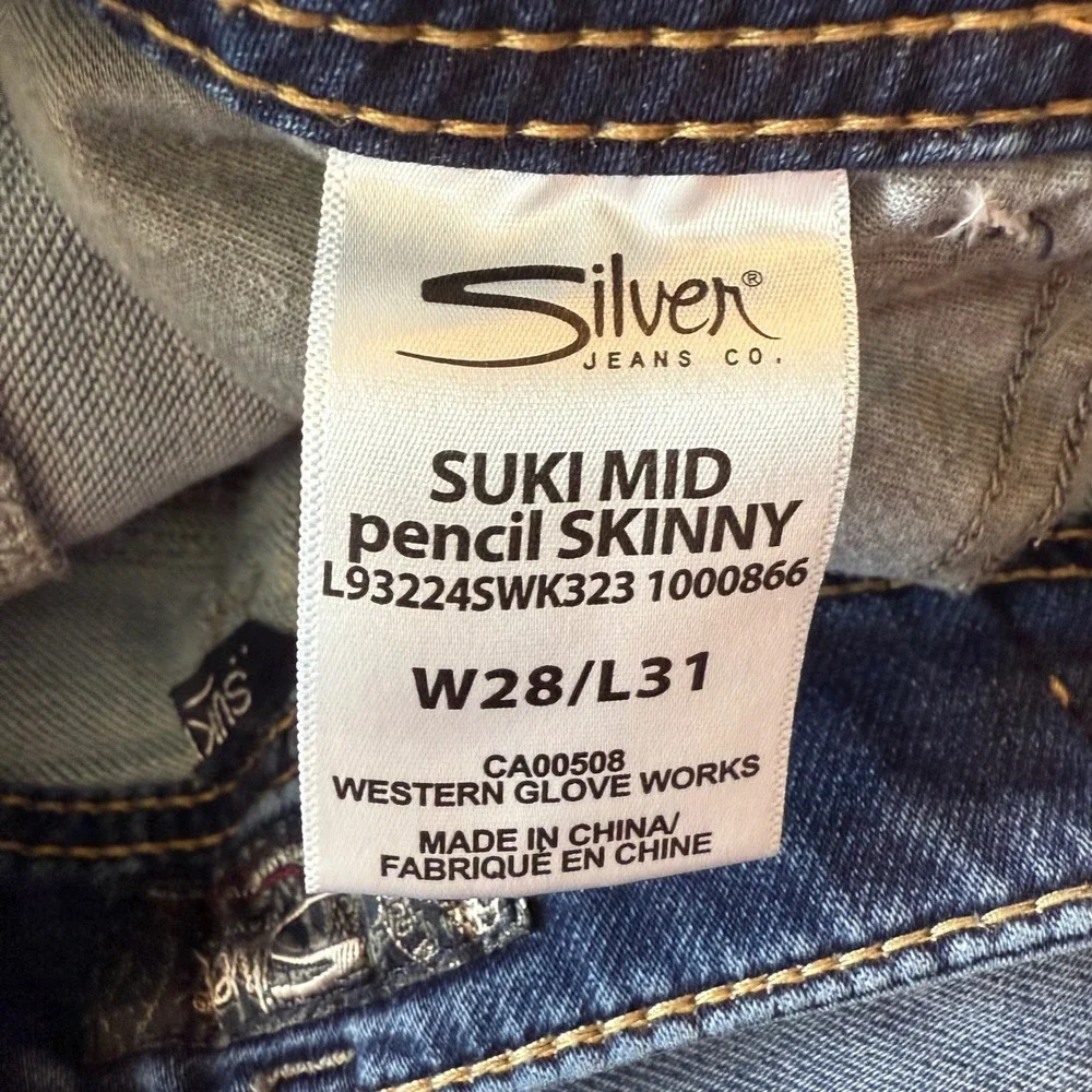 Silver Women's Jeans Suki‎ Mid Pencil Skinny Joga Jeans W28 L31